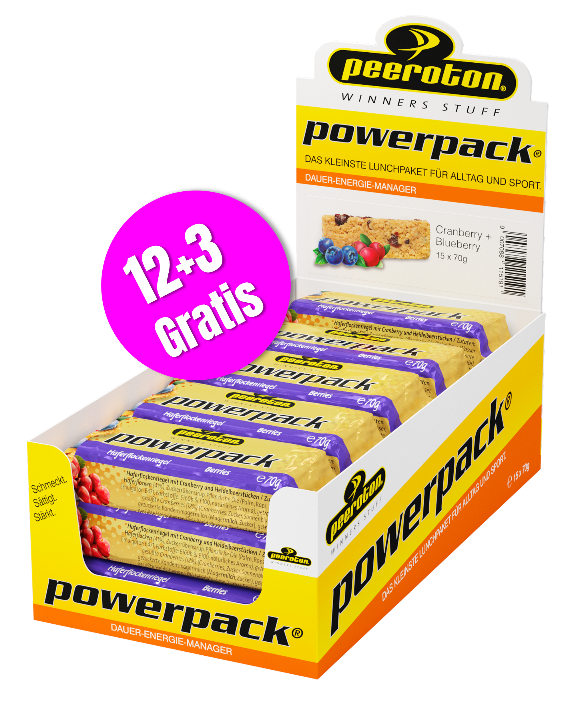 POWERPACK Energie Protein Riegel 15x70g