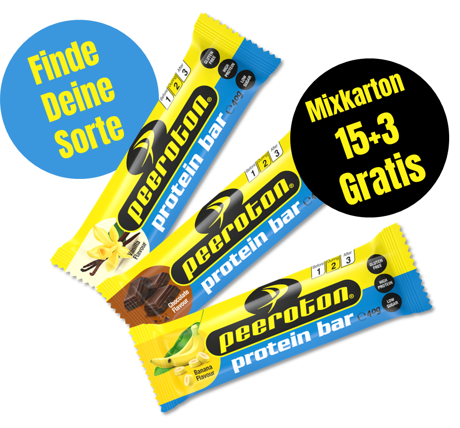 PROTEIN BAR Protein-Energie Riegel 18x40g - Mixkarton 3 Sorten